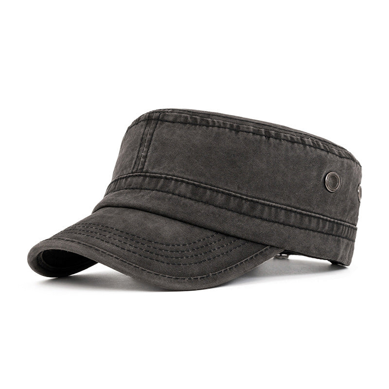 Unisex Cotton Military Cap – Flat Design, Adjustable 56–61cm & Curved Brim