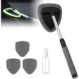 Rotating Window Cleaner – 360° Microfiber Head, Triangular Shape & Telescopic Handle
