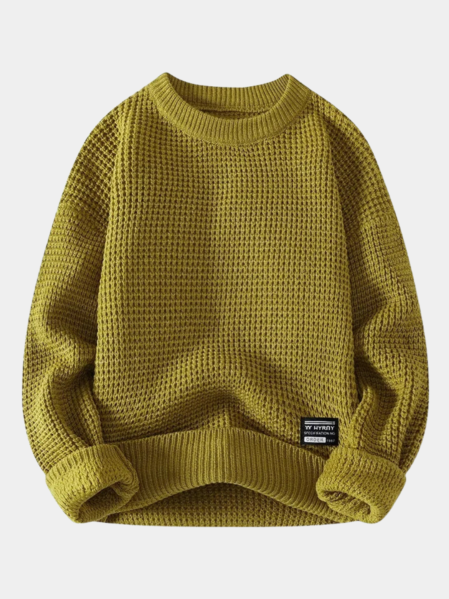 Enhanced Product Title: Silas™ Premium Waffle Knit Pullover - Stylish & Comfortable Sweater for Men/Women

This optimized title includes relevant keywords that potential customers might search for, while also highlighting the product's unique features and