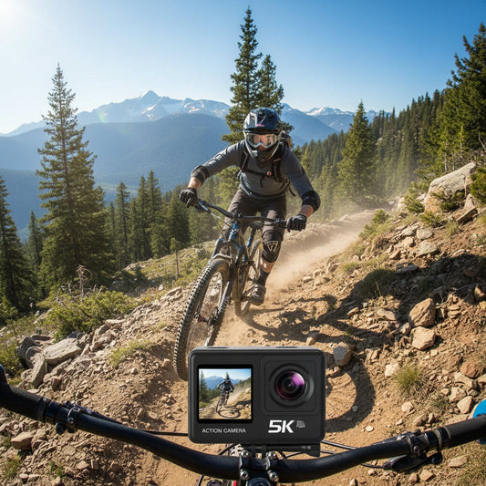 Action Camera – Waterproof, 5K Resolution & Sports Mount Kit