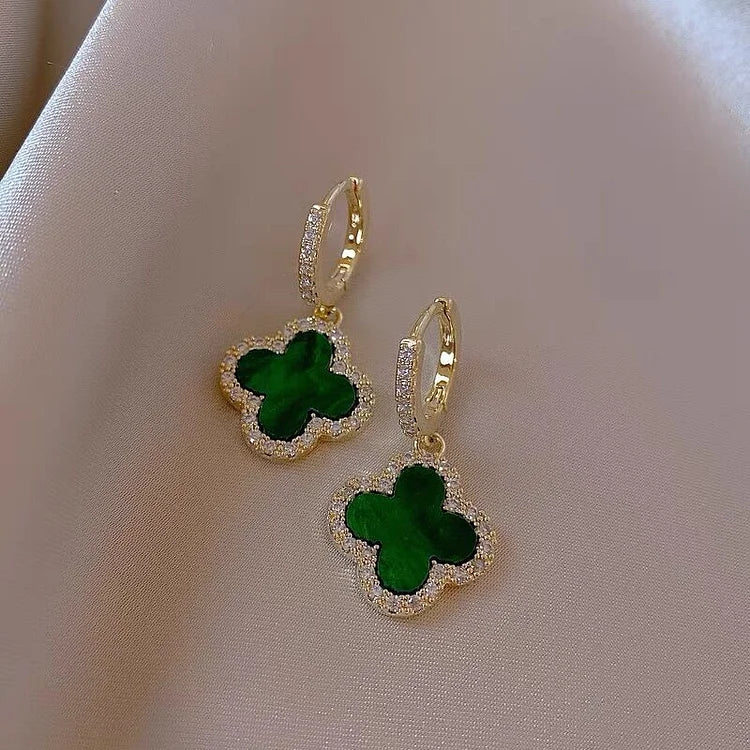 Clara Clover Earrings - Green