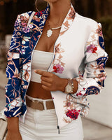 Women's high neck bomber jacket, view 6