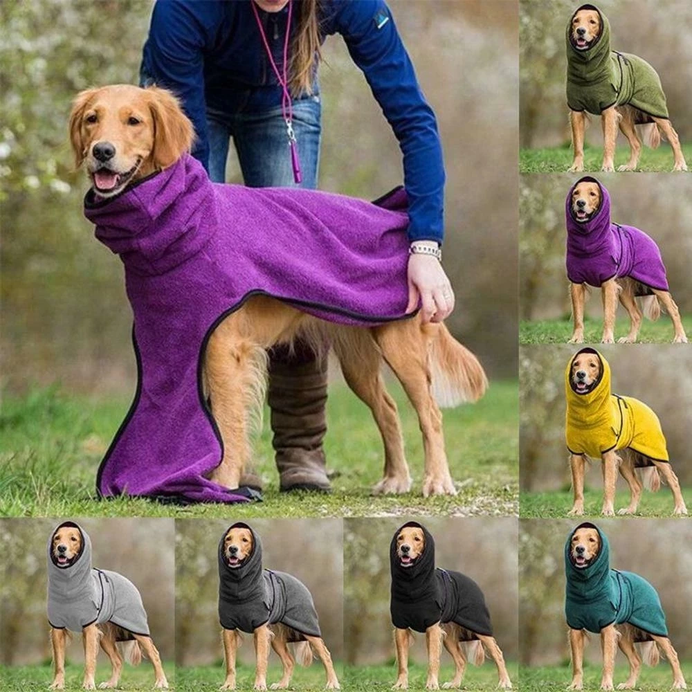 Adjustable Pet Bathrobe - Comfortable & Stylish Dog/Cat Robe for Drying & Warmth