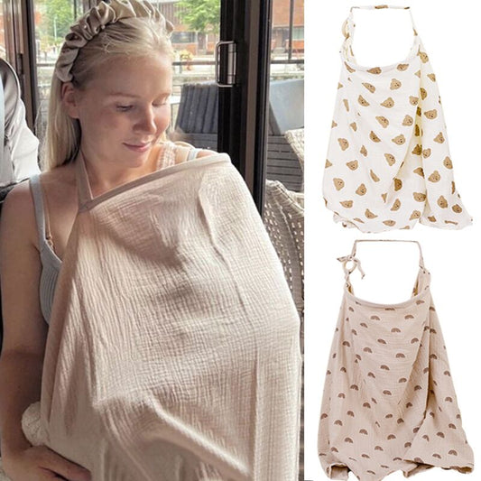 Adjustable Cotton Nursing Cover - Stylish & Comfortable Privacy Solution for Breastfeeding Moms