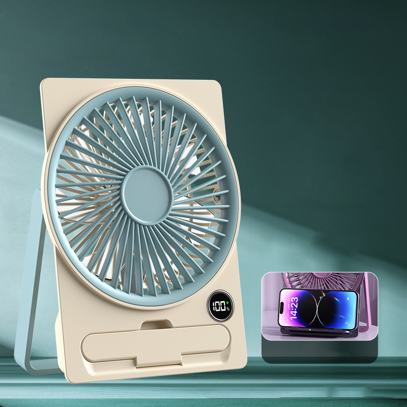 Portable USB Desk Fan – Rechargeable Battery, Whisper-Quiet & Compact Design