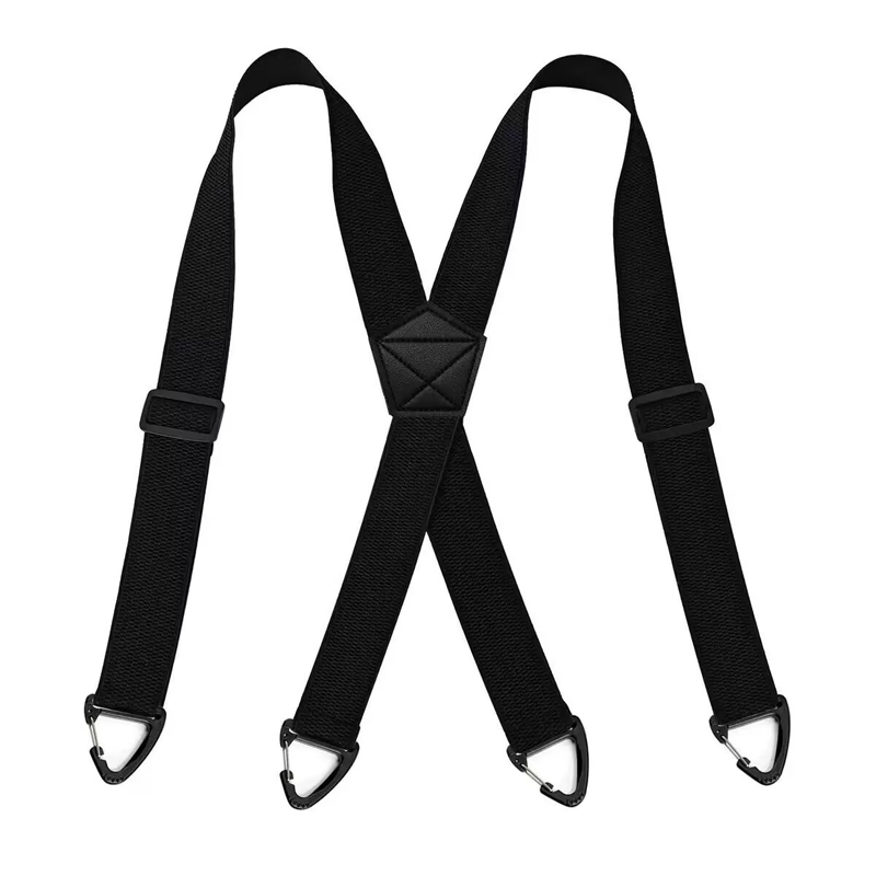 Men's Adjustable Y-Back Suspenders – 3.8cm Padded Straps, 120cm Length & Strong Clips