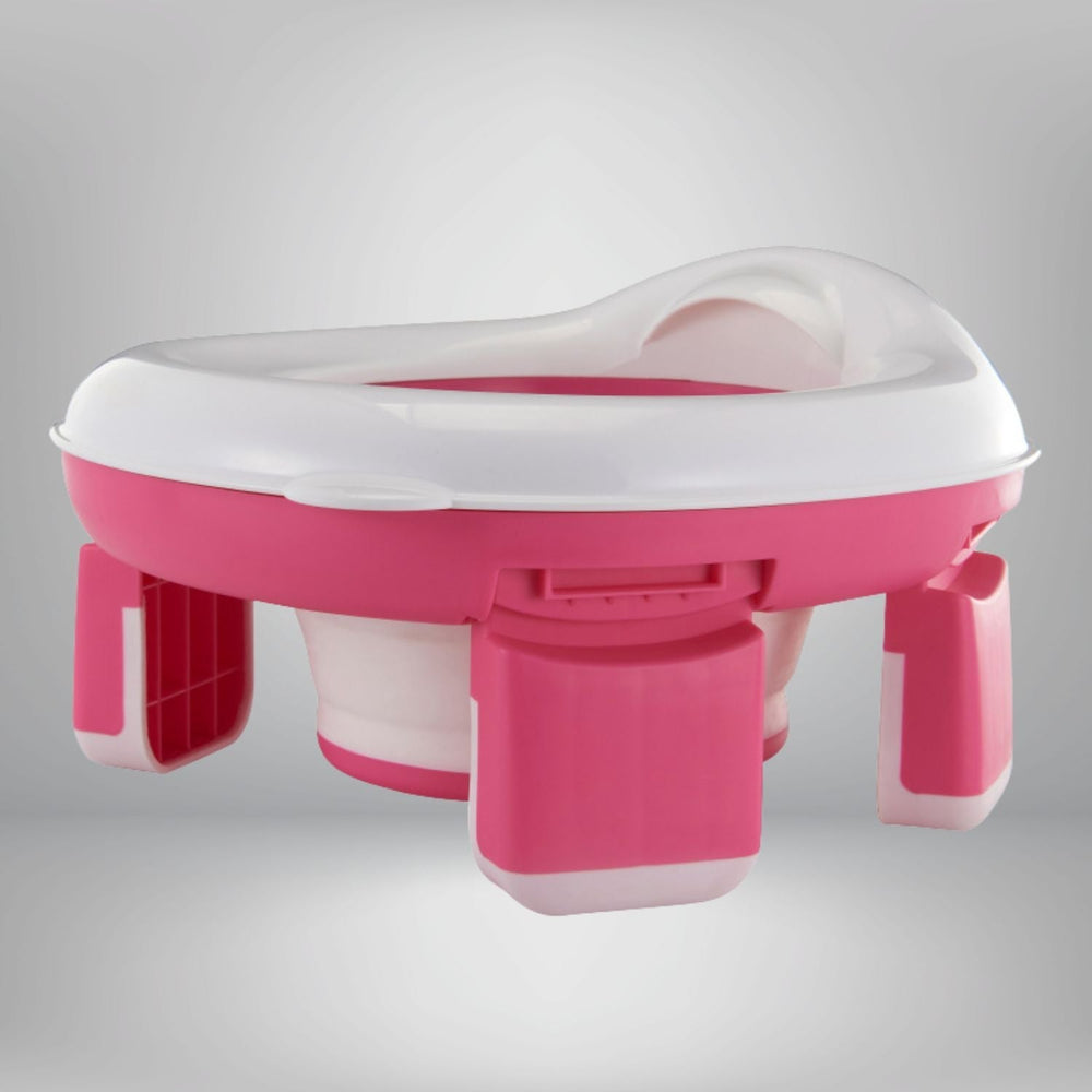 Foldable Travel Potty – Toddler Trainer, Toilet Seat Adapter & Non-Slip Base