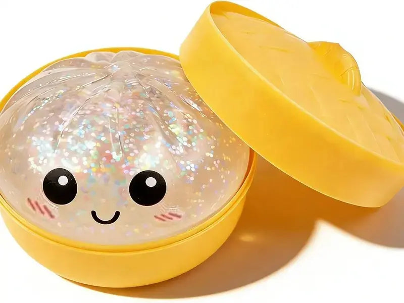 Baozi Dumpling Squeeze Toy – Soft Squishy, Steamer Basket Case & 10 Colors