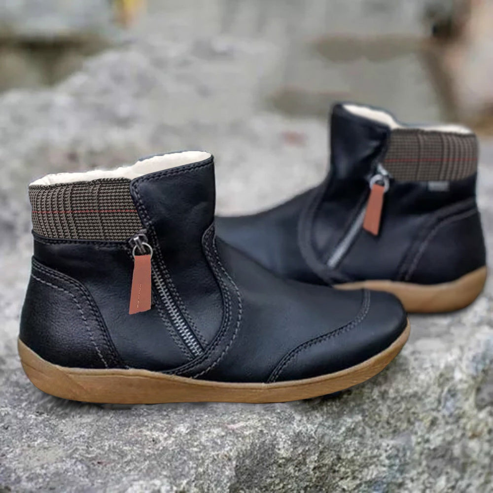 Women's side zip ankle boots, view 2