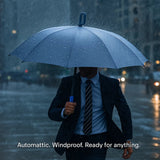 Compact Automatic Folding Windproof Umbrella with Ergonomic Clip Handle - Durable & Lightweight Design