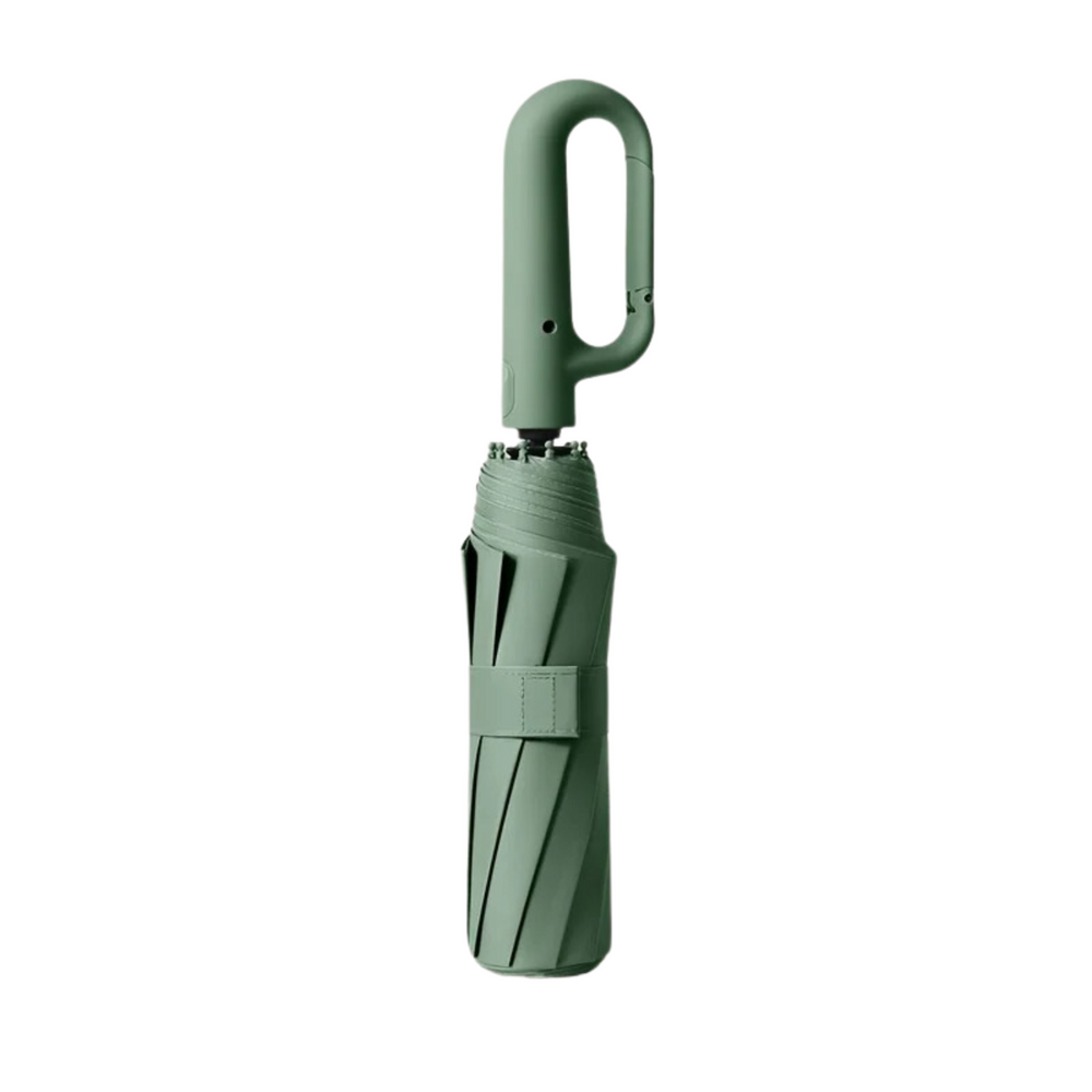 Compact Automatic Folding Windproof Umbrella with Ergonomic Clip Handle - Durable & Lightweight Design