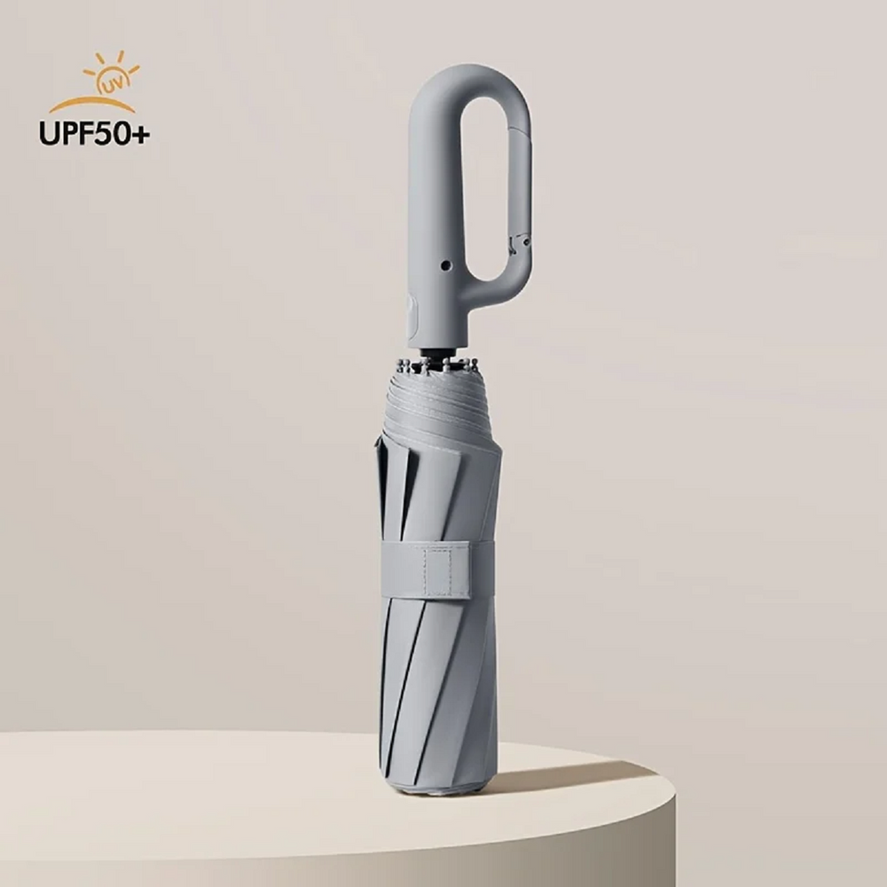 Compact Automatic Folding Windproof Umbrella with Ergonomic Clip Handle - Durable & Lightweight Design