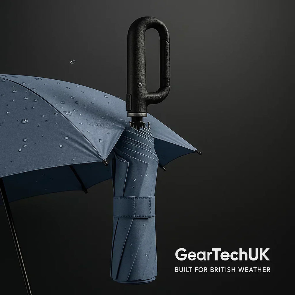 Compact Automatic Folding Windproof Umbrella with Ergonomic Clip Handle - Durable & Lightweight Design