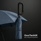 Compact Automatic Folding Windproof Umbrella with Ergonomic Clip Handle - Durable & Lightweight Design