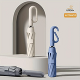 Compact Automatic Folding Windproof Umbrella with Ergonomic Clip Handle - Durable & Lightweight Design
