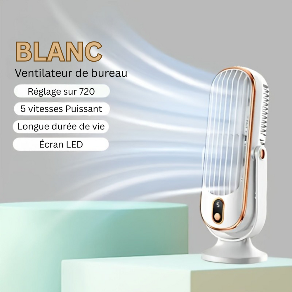 AeroLux Elite Personal Fan | Dual Motor, USB Rechargeable, Ultra Quiet, 720° Adjustable Angles, Portable Cooling Solution