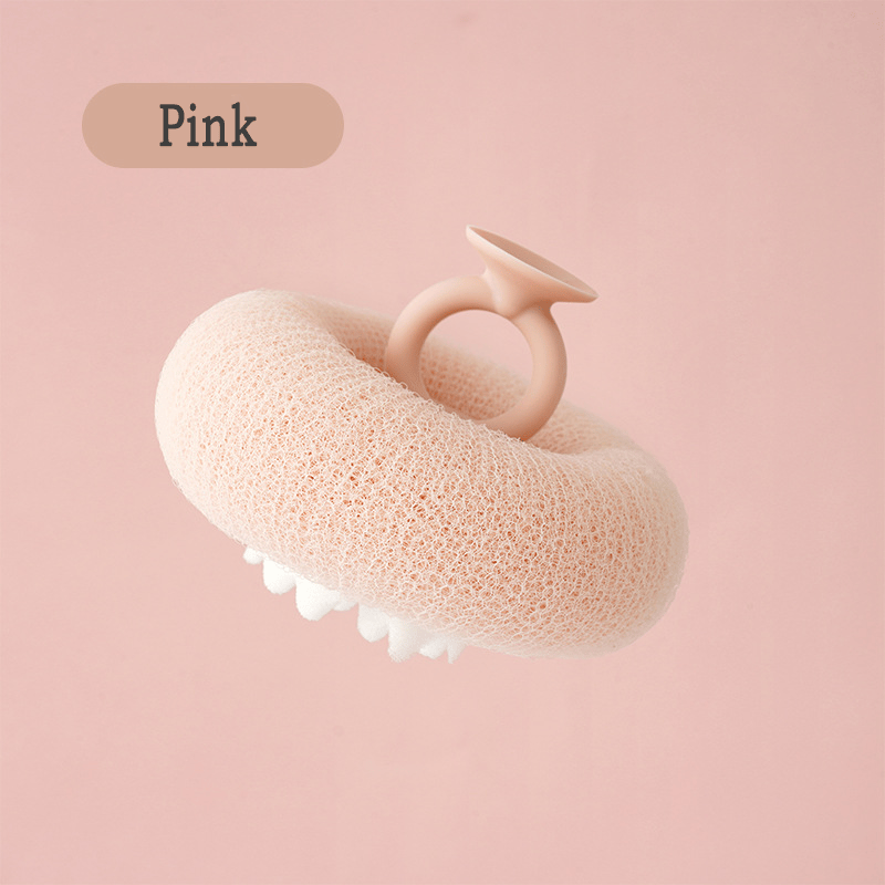 Exfoliating Shower Sponge – Massage Beads, Ring Handle & Suction Hook