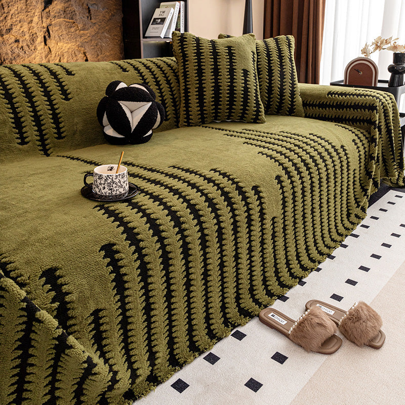 Plush Sofa Cover – Non-Slip Backing, Machine Washable & 5 Sizes in 9 Colors