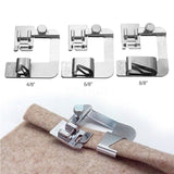 Rolled Hemmer Foot Set – 3-Piece Stainless Steel, 12/18/25mm for Sewing Machines