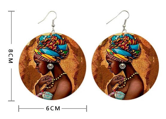 Handcrafted Afrocentric Wooden Drop Earrings | Lightweight Statement Jewelry for Unique Style