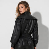 Women's tailored leather jacket, view 6