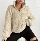 Women's cable-knit sweater, view 1