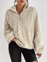 Women's cable-knit sweater, view 2
