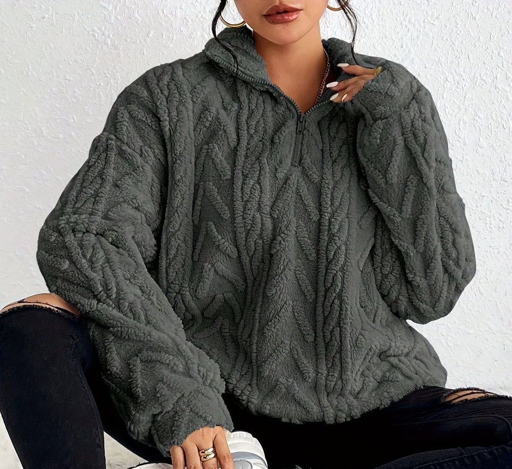 Women's cable-knit sweater, view 4