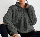 Women's cable-knit sweater, view 4