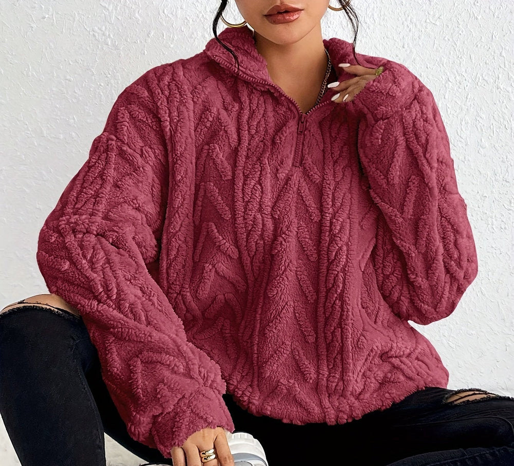 Women's cable-knit sweater, view 5