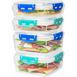 Air-Tight Lunch Tubs (4-Pack) - Meal Prep Containers by LunchVault | Leak-Proof, BPA-Free, Perfect for On-the-Go