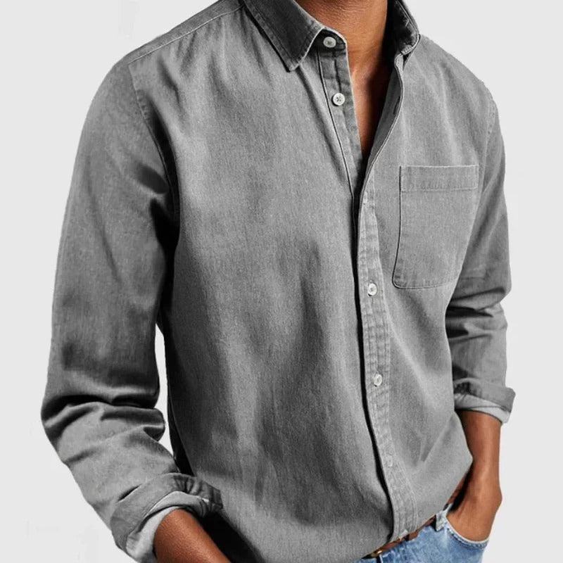 Dorian Men's Denim Shirt – Gray