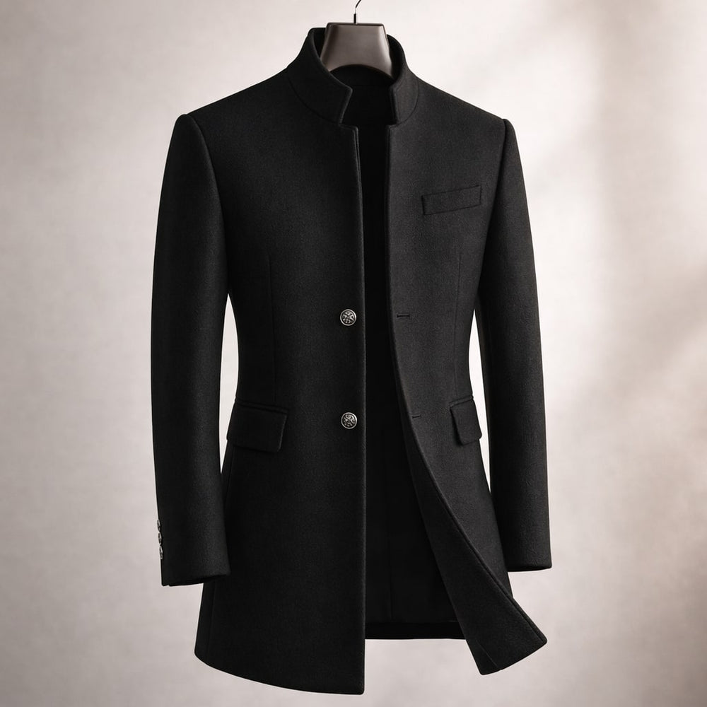 Men's high neck coat, view 5
