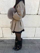 Women's belted coat, view 2