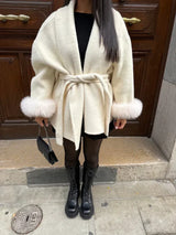 Women's belted coat, view 3