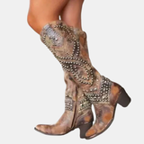 Women's block knee-high boots, view 1