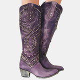 Women's block knee-high boots, view 2