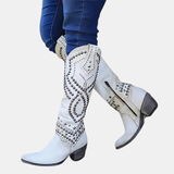 Women's block knee-high boots, view 3