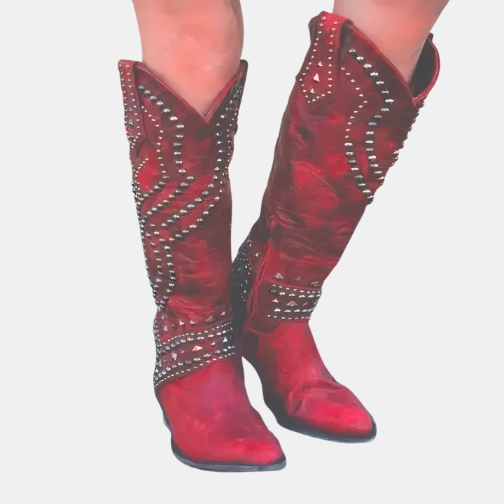 Women's block knee-high boots, view 5
