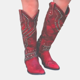 Women's block knee-high boots, view 5