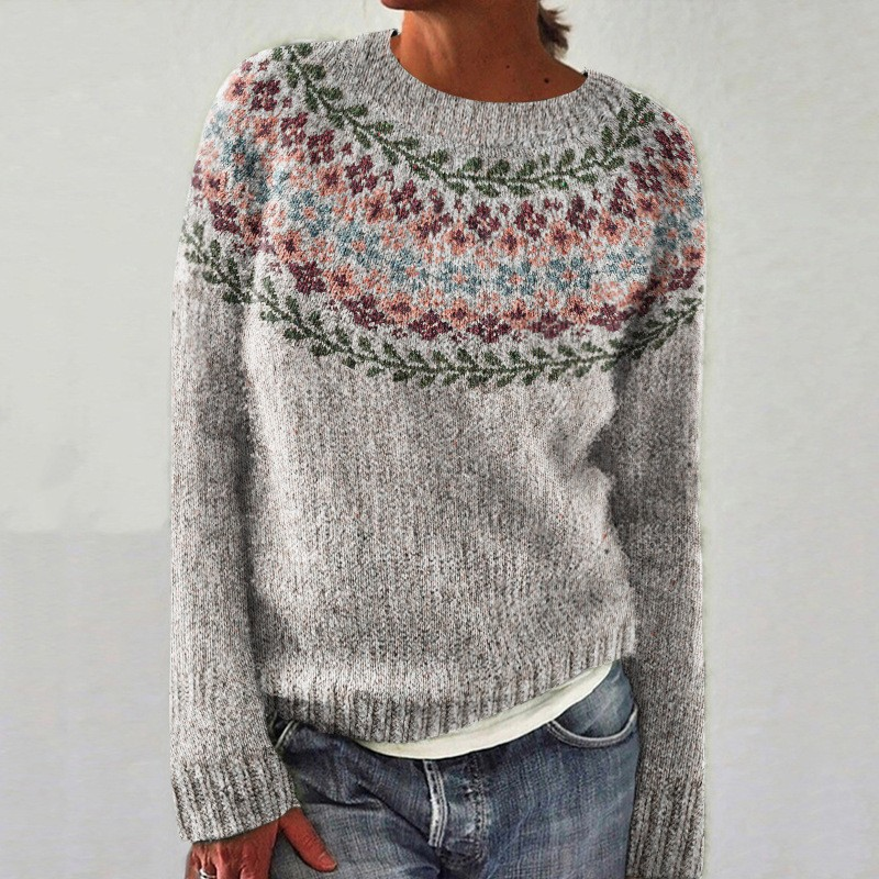 SILVIA Retro Pullover Sweater for Women - Vintage Style Knitwear, Cozy & Stylish Fashion Top