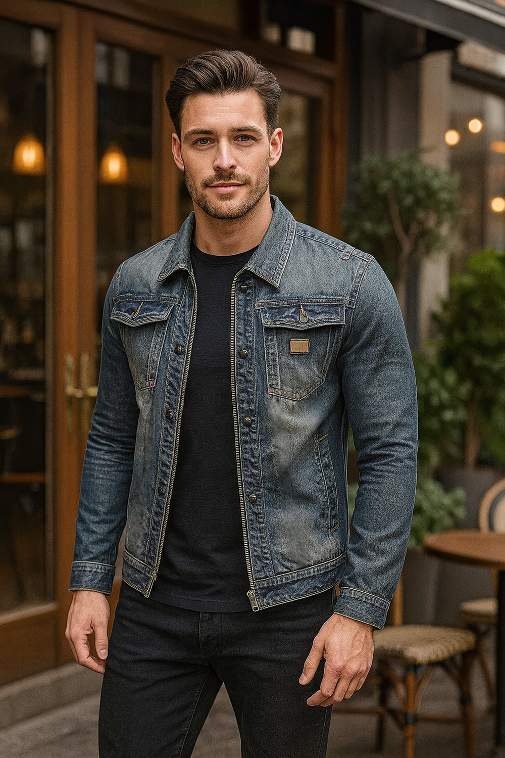 Men's zip-up coat, view 3