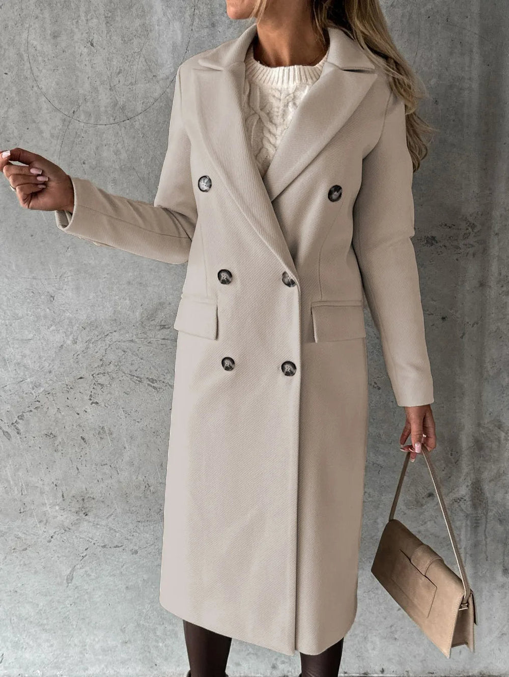 Women's double-breasted coat, view 1