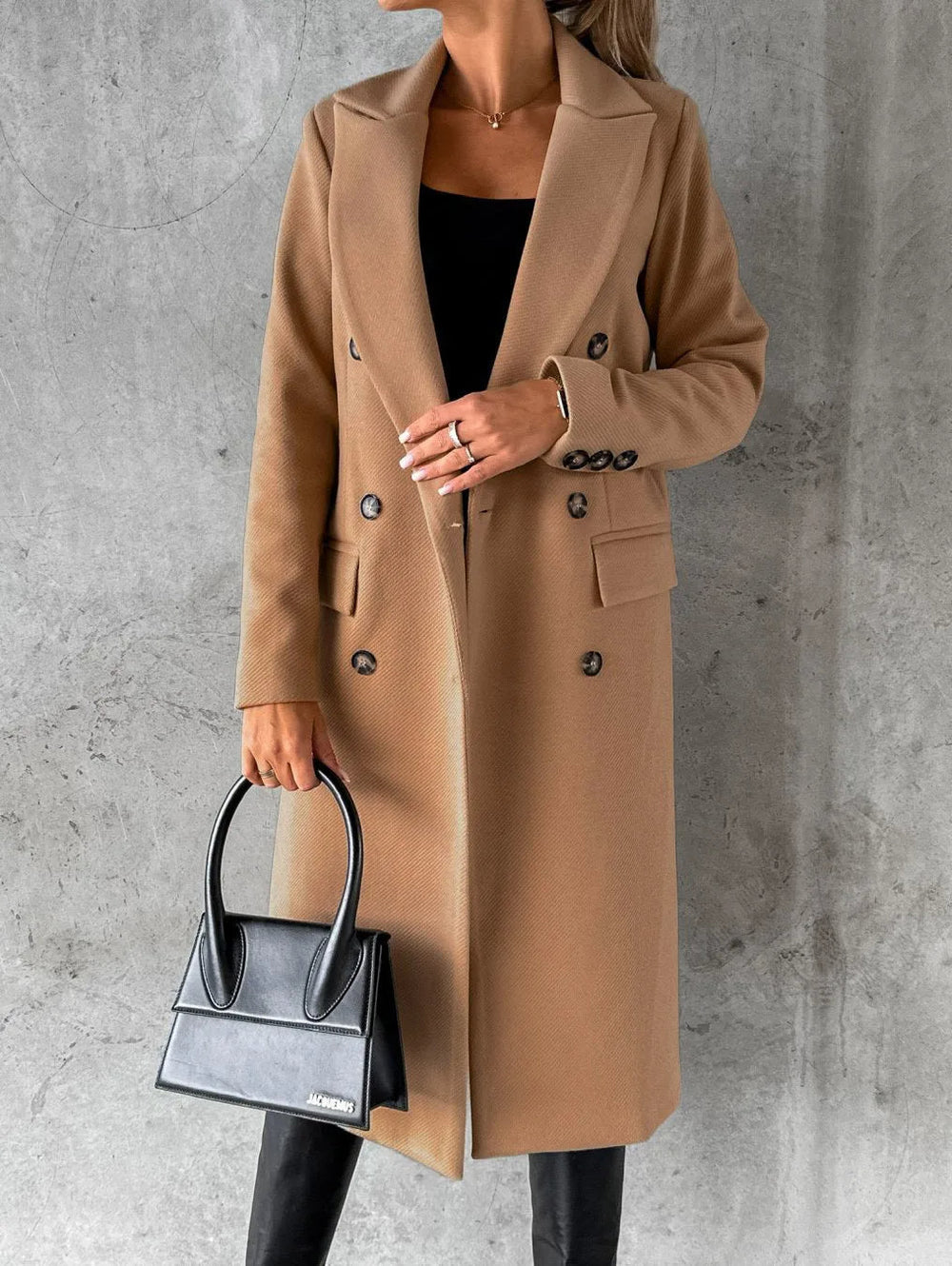 Women's double-breasted coat, view 2