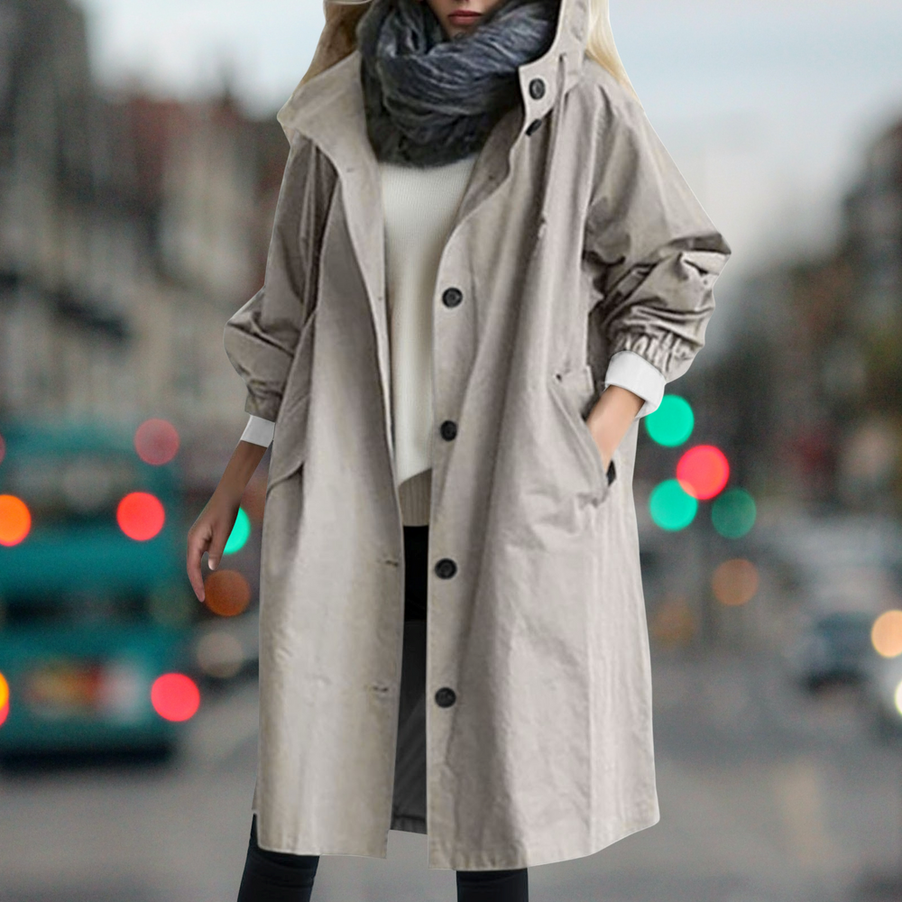 Women's fit-and-flare trench coat, view 1