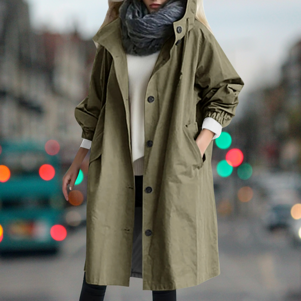 Women's fit-and-flare trench coat, view 2