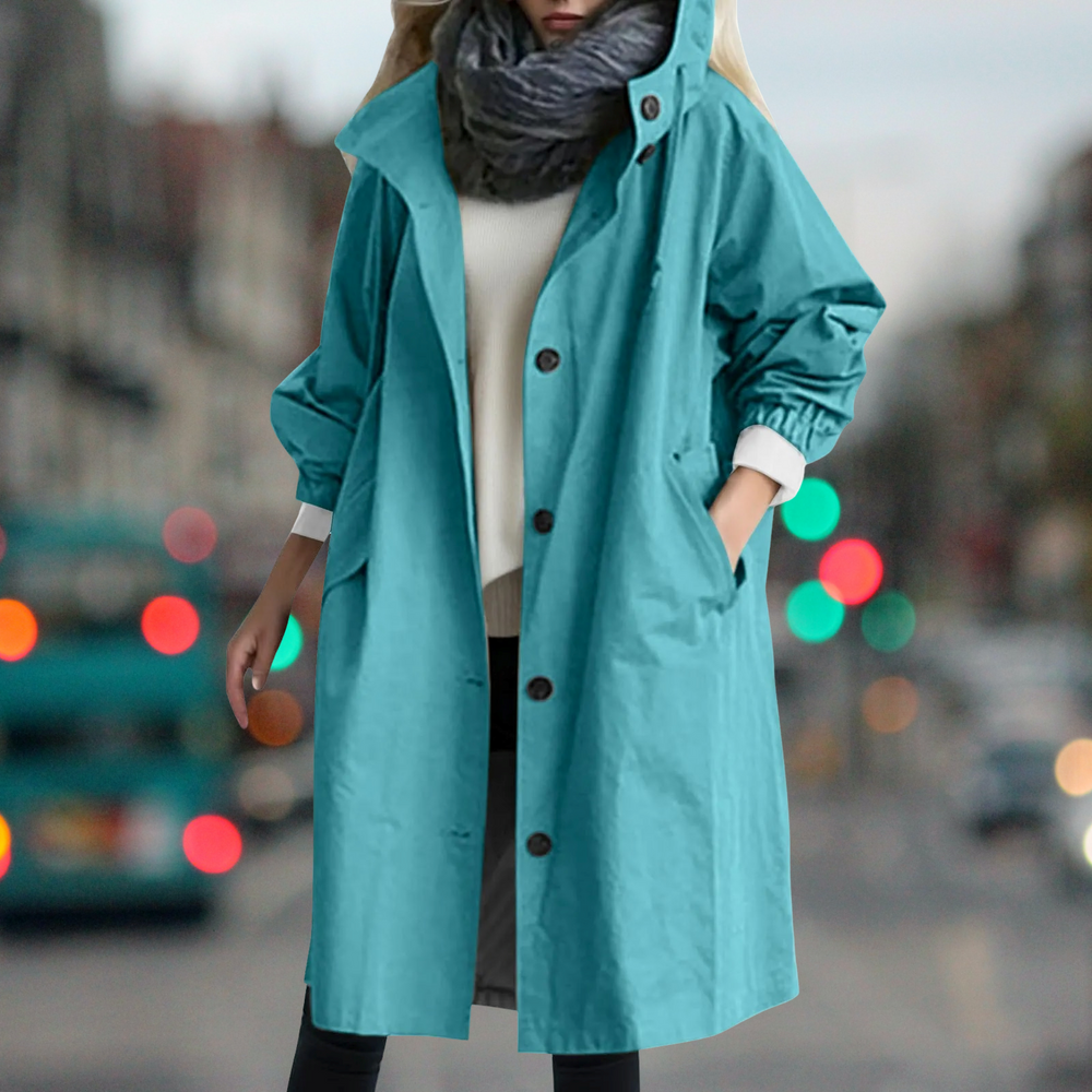 Women's fit-and-flare trench coat, view 3
