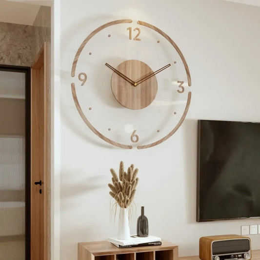 Wooden Wall Clock – Analog Display, Vintage Decor & Quartz Movement