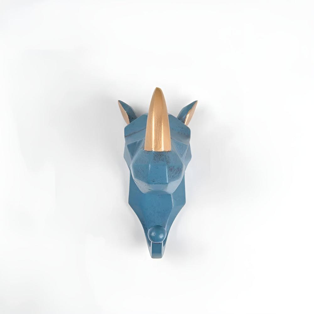 Stylish Animal Head Wall-Mounted Key Holder - Decorative Home Organizer for Keys & Accessories