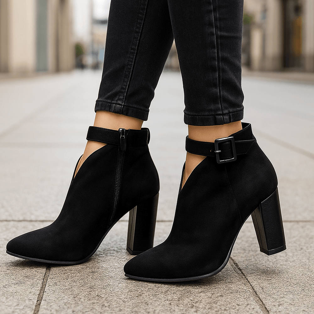Women's side zip ankle boots, view 3